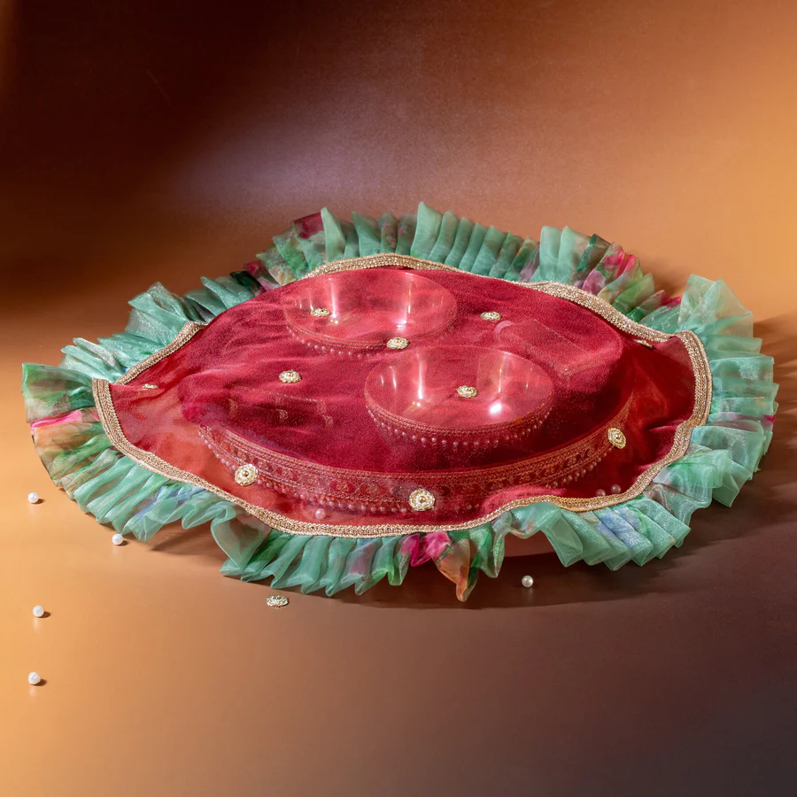 Surkh Haldi Thaal Set